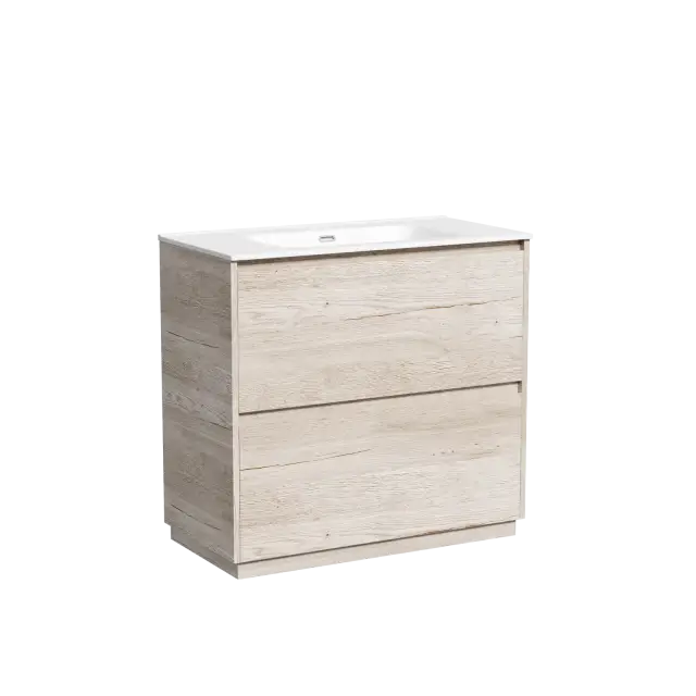 Тумба под раковину SANCOS Либра напольная (Libra Floor) напольная, 90x45x85 c двумя ящиками оснащенными доводчиками, Дуб галифакс натуральный, арт. LB90FEG
