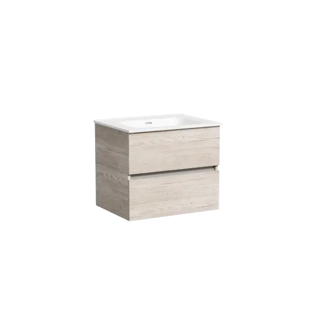 Тумба подвесная SANCOS Урбан (Urban) 60x45x50 c двумя ящиками оснащенными доводчиками, Дуб галифакс натуральный, арт. UR60EG