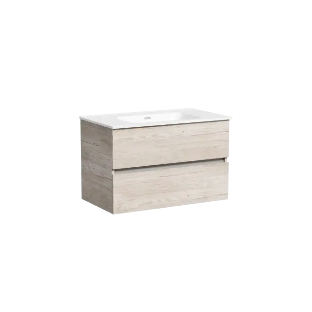 Тумба подвесная SANCOS Урбан (Urban) 80x45x50 c двумя ящиками оснащенными доводчиками, Дуб галифакс натуральный, арт. UR80EG