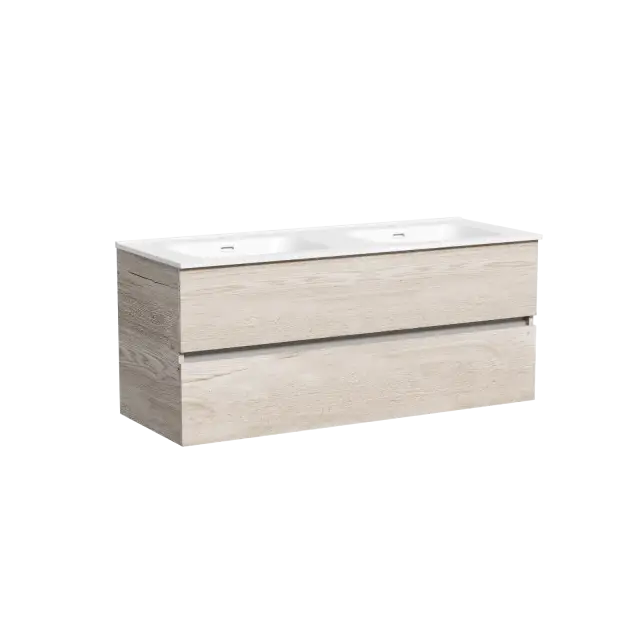 Тумба подвесная SANCOS Урбан (Urban) 120x45x50 c двумя ящиками оснащенными доводчиками, Дуб галифакс натуральный, арт. UR120-2EG