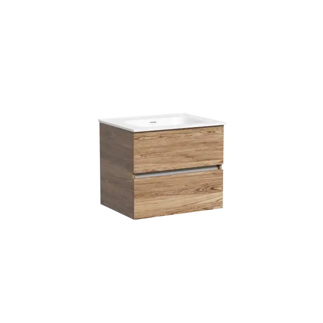 Тумба подвесная SANCOS Урбан (Urban) 60x45x50 c двумя ящиками оснащенными доводчиками, Дуб чарльстон, арт. UR60ECH