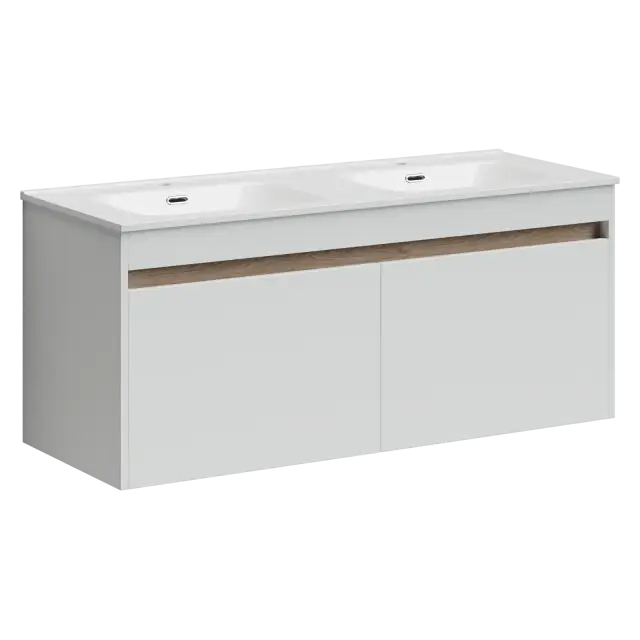 Тумба подвесная SANCOS Ум (Smart) 120x45x50 4 ящика оснащенными доводчиками, белый глянец, арт. SM120-2W