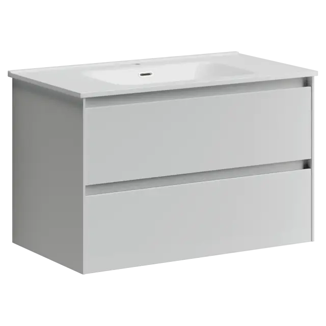 Тумба подвесная SANCOS Сто (Cento) 80x45x50 c двумя ящиками оснащенными доводчиками, белый глянец, арт. CN80W
