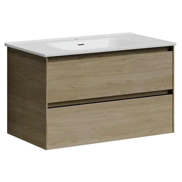 Тумба подвесная SANCOS Сто (Cento) 80x45x50 c двумя ящиками оснащенными доводчиками, карпатская ель, арт. CN80KE