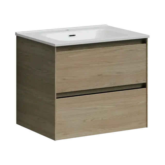Тумба подвесная SANCOS Сто (Cento) 60x45x50 c двумя ящиками оснащенными доводчиками, карпатская ель, арт. CN60KE