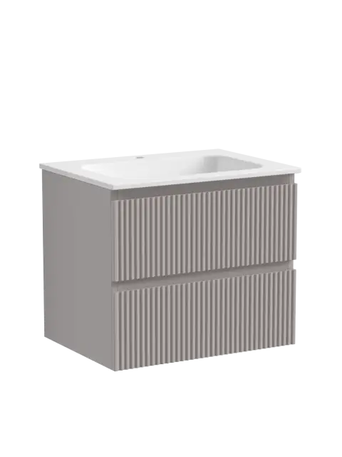 Тумба подвесная SANCOS Сноб Р (Snob R) 120x45x50 c двумя ящиками оснащенными доводчиками, Белый матовый (Bianco), арт.SNR120W