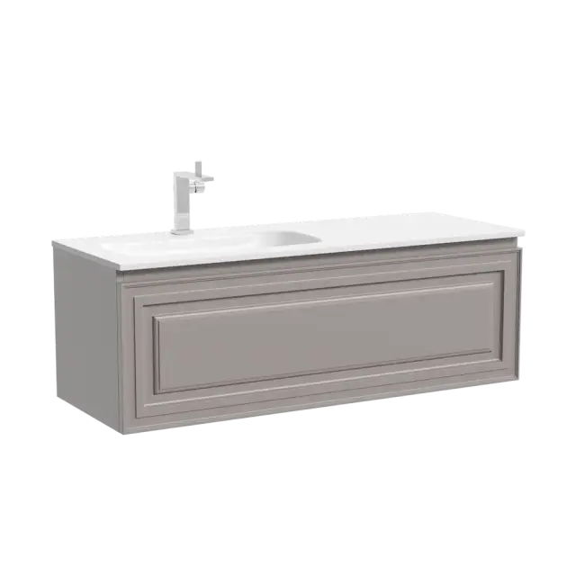 Тумба подвесная SANCOS Самая (Very) левая 120x45x40 c одним ящиком оснащенным доводчиками, Пыльная роза (Doha Soft), арт.VR120LSM