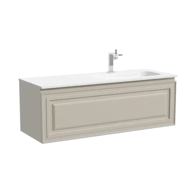 Тумба подвесная SANCOS Самая (Very) правая 120x45x40 c одним ящиком оснащенным доводчиками, Бежевый матовый (Beige Soft), арт.VR120RCE