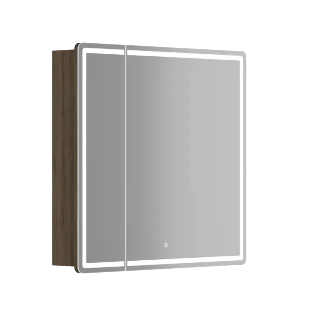 Зеркальный шкаф для ванной комнаты SANCOS Блик (Mirror) 80x15x75 с LED подсветкой, цвет Дуб чарльстон, арт. MI80ECH