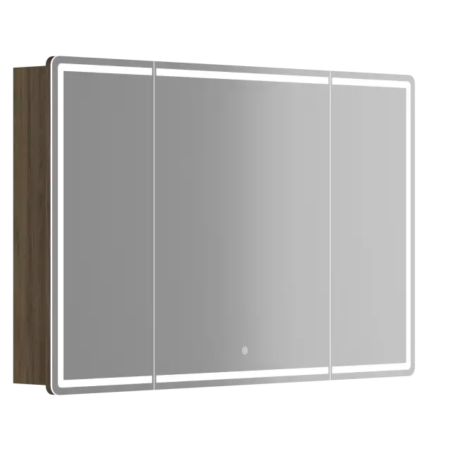 Зеркальный шкаф для ванной комнаты SANCOS Блик (Mirror) 120x15x75 с LED подсветкой, цвет Дуб чарльстон, арт. MI120ECH