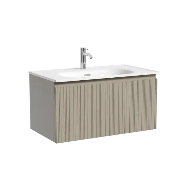Тумба подвесная SANCOS Код (Code) 80x45х40 c одним ящиком оснащенным доводчиками, цвет серая платина, арт. CD80GP