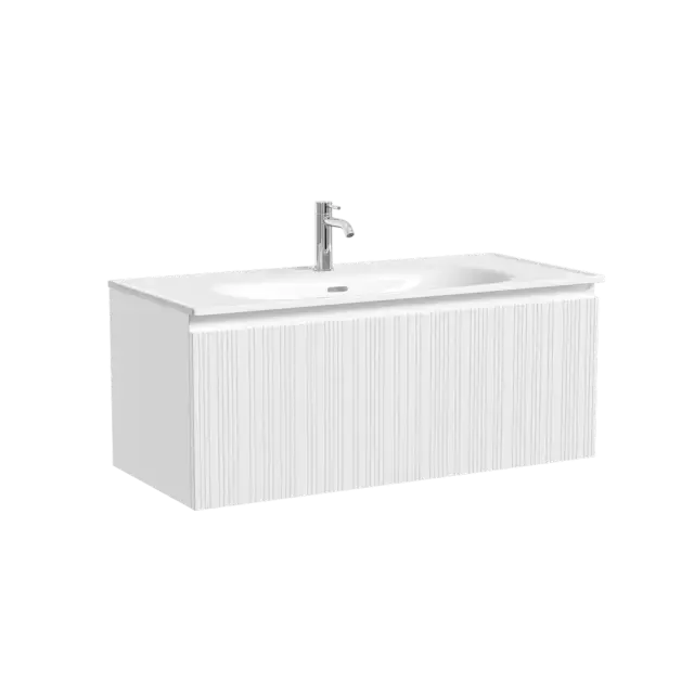 Тумба подвесная SANCOS Код (Code) 100x45х40 c одним ящиком оснащенным доводчиками, цвет Белый матовый (bianco) арт. CD100W