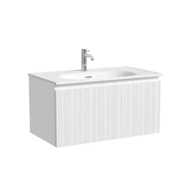 Тумба подвесная SANCOS Код (Code) 80x45х40 c одним ящиком оснащенным доводчиками, цвет Белый матовый (bianco) арт. CD80W