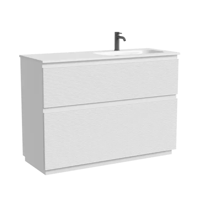 Тумба напольная SANCOS Фолк напольный (Folk Floor) правая 120x45x85 c двумя ящиками оснащенными доводчиками, Белый матовый (Bianco) арт.FL120FRW