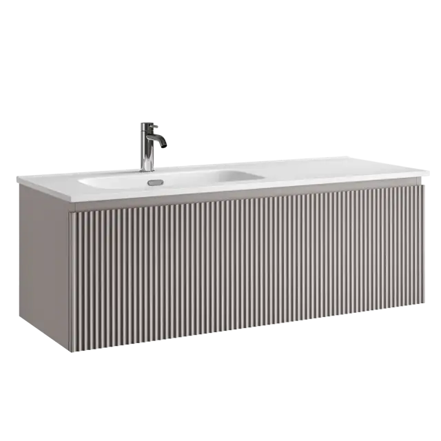 Тумба подвесная SANCOS Сноб Р 1.0 (Snob R 1.0) 120x45x40 c одним ящиком оснащенным доводчиками, Пыльная роза (Doha Soft) арт.SNR1.0120LSM