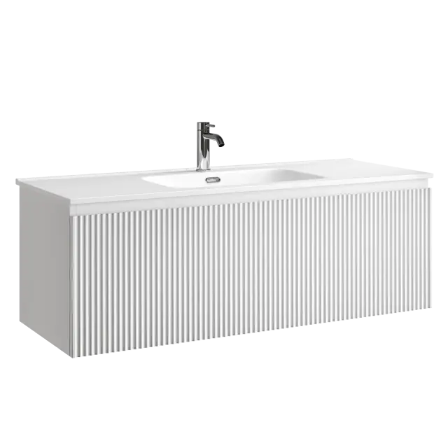 Тумба подвесная SANCOS Сноб Р 1.0 (Snob R 1.0) 120x45x40 c одним ящиком оснащенным доводчиками, Белый матовый (Bianco) арт.SNR1.0120W