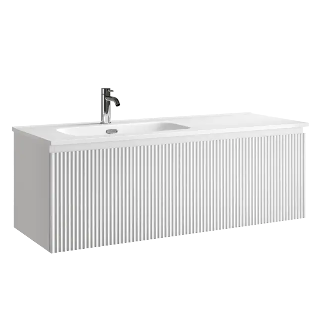 Тумба подвесная SANCOS Сноб Р 1.0 (Snob R 1.0) 120x45x40 c одним ящиком оснащенным доводчиками, Белый матовый (Bianco) арт.SNR1.0120LW