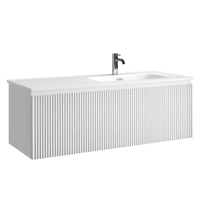 Тумба подвесная SANCOS Сноб Р 1.0 (Snob R 1.0) 120x45x40 c одним ящиком оснащенным доводчиками, Белый матовый (Bianco) арт.SNR1.0120RW