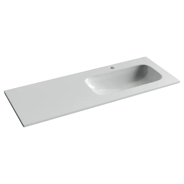 Раковина накладная мебельная Грация (Grace) прямоугольная 1210x457x137 с чашей справа и отверстием под смеситель цвет белый CN7021