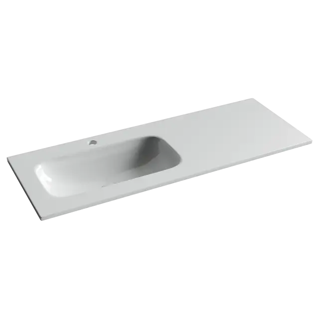 Раковина накладная мебельная Грация (Grace) прямоугольная 1210x457x137 с чашей слева и отверстием под смеситель цвет белый CN7020