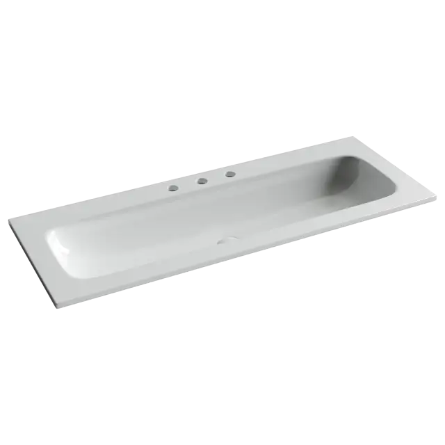 Раковина накладная мебельная Грация (Grace) прямоугольная 1210x457x137 с тремя отверстиями под смеситель цвет белый CN7024