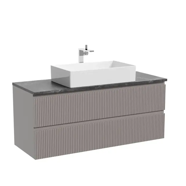 Тумба подвесная SANCOS Сноб T (Snob T) 120x45x50 c двумя ящиками оснащенными доводчиками, Пыльная роза (Doha Soft), арт.SNT120SM