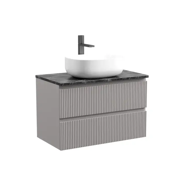 Тумба подвесная SANCOS Сноб T (Snob T) 80x45x50 c двумя ящиками оснащенными доводчиками, Пыльная роза (Doha Soft), арт.SNT80SM