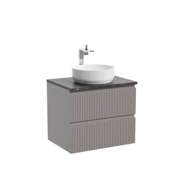 Тумба подвесная SANCOS Сноб T (Snob T) 60x45x50 c двумя ящиками оснащенными доводчиками, Пыльная роза (Doha Soft), арт.SNT60SM