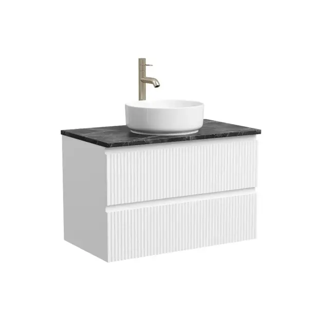Тумба подвесная SANCOS Сноб Р (Snob R) 70x45x50 c двумя ящиками оснащенными доводчиками, Белый матовый (Bianco), арт.SNR70W