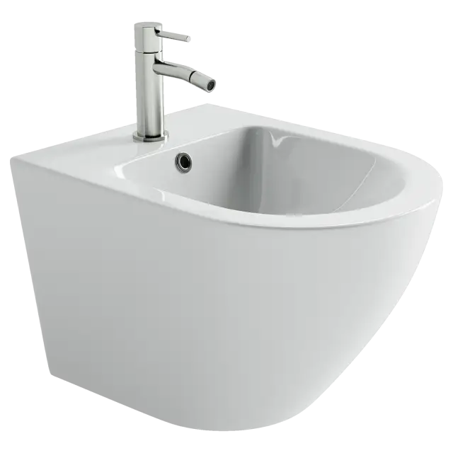 Биде подвесное Ceramicanova Альба (Alba) с крепежом для скрытого монтажа белый CN11006