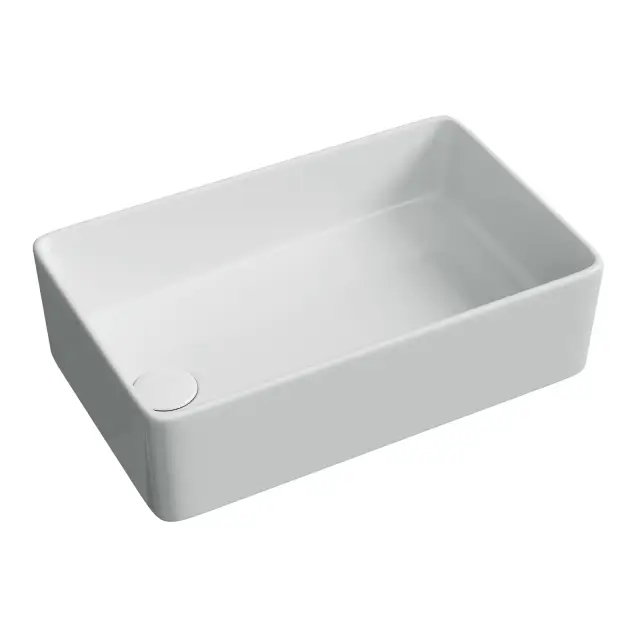 Раковина накладная Ceramicanova Элемент (Element) со смещенным сливом, 485x304x135 белый CN5050