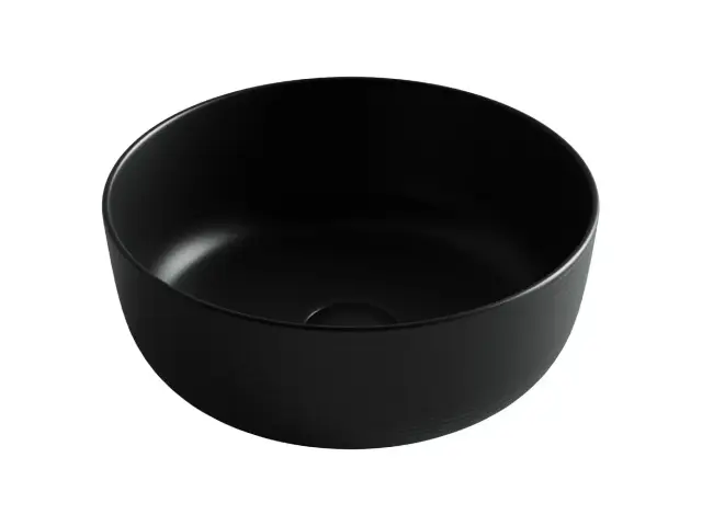 Раковина накладная круглая Элемент (Element) 356x356x135, цвет черный матовый