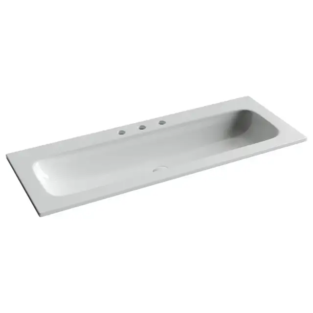 Раковина накладная мебельная Ceramicanova Грация (Grace) прямоугольная 1210x457x137 с тремя отверстиями под смеситель цвет белый CN7024