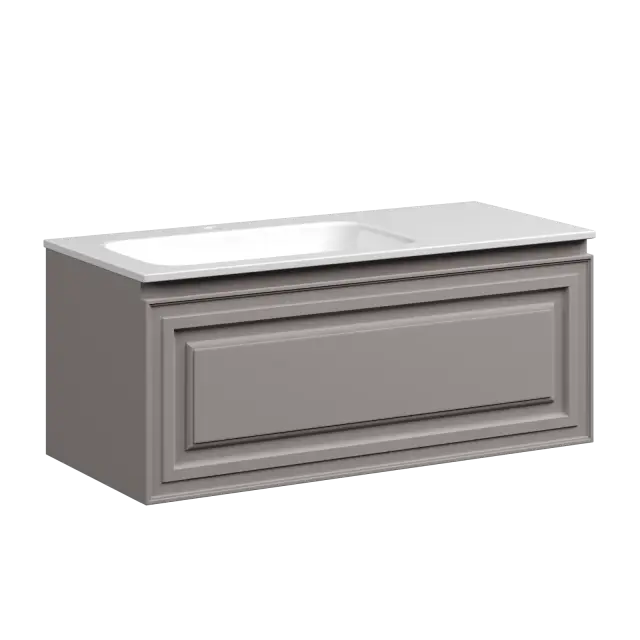 Тумба подвесная SANCOS Самая (Very) 100x45x40 c одним ящиком оснащенным доводчиками, левая, Пыльная роза (Doha Soft) арт.VR100LSM