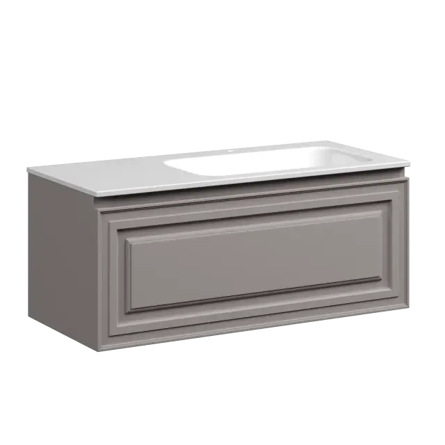 Тумба подвесная SANCOS Самая (Very) 100x45x40 c одним ящиком оснащенным доводчиками, правая, Пыльная роза (Doha Soft) арт.VR100RSM