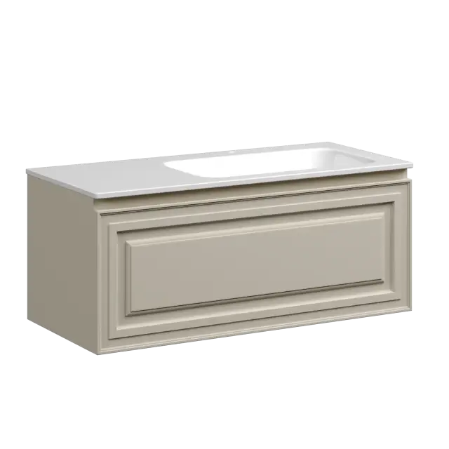 Тумба подвесная SANCOS Самая (Very) 100x45x40 c одним ящиком оснащенным доводчиками, правая, Бежевый матовый (Beige Soft) арт.VR100RCE