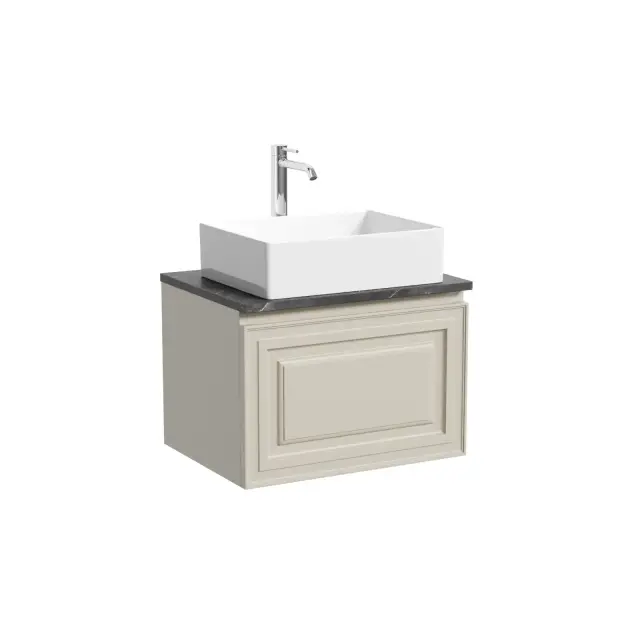 Тумба подвесная SANCOS Самая (Very) 60x45x40 c одним ящиком оснащенным доводчиками, Бежевый матовый (Beige Soft), арт.VR60CE