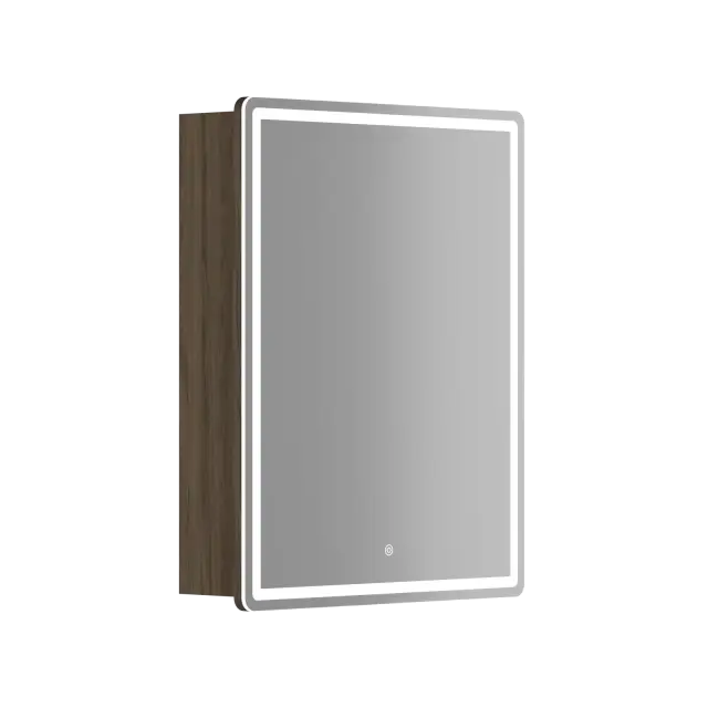 Зеркальный шкаф для ванной комнаты SANCOS Блик (Mirror) 60x15x75 с LED подсветкой, цвет Дуб чарльстон, арт. MI60ECH