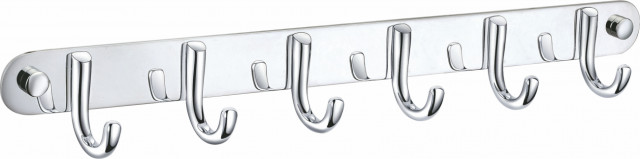Вешалка с 6 крючками для ванной WONZON & WOGHAND, Хром (WW-9384-6)