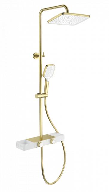 Душевая система WONZON & WOGHAND Shelf, Брашированное золото (WW-B3552-BG)