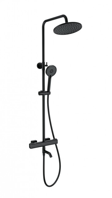 Душевая система с термостатом WONZON & WOGHAND STAY 1, Черный матовый (WW-B3051-A1-MB)