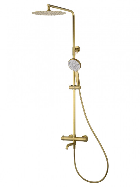 Душевая система с термостатом WONZON & WOGHAND STICK, Брашированное золото (WW-88739903-BG)