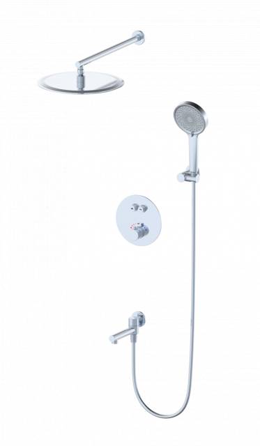 Душевая система с термостатом встраиваемая WONZON & WOGHAND STICK, Хром (WW-88929010-CR)