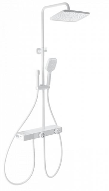 Душевая система с техническим душем WONZON & WOGHAND Shelf, Белый матовый (WW-B4161-MW)