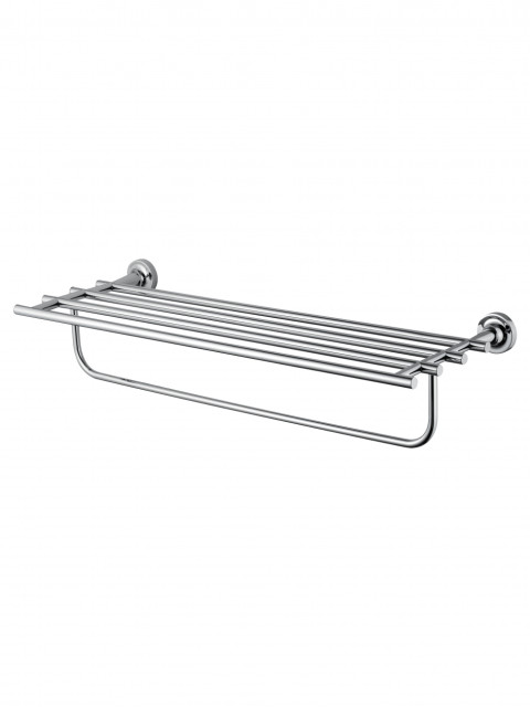 Полотенцедержатель с полкой WONZON & WOGHAND SIMPLE, Хром (WW-6581)