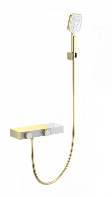 Смеситель для ванны с душем WONZON & WOGHAND Shelf, Брашированное золото (WW-B2551-BG)