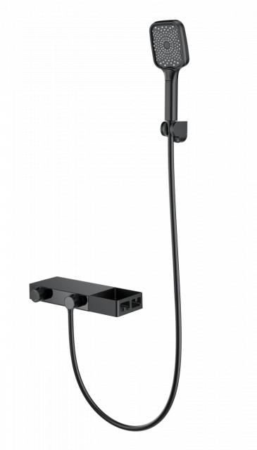 Смеситель для ванны с душем WONZON & WOGHAND Shelf, Черный матовый (WW-B2551-MB)