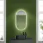 Зеркало для ванной комнаты SANCOS Овал (Oval) фоновая подсветка 45x90 с сенсорным управлением на прикосновение, арт. OV45C