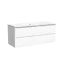 Тумба подвесная SANCOS Либра (Libra) 120x45x50 c двумя ящиками оснащенными доводчиками, белый глянец, арт. LB120-1W
