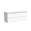 Тумба подвесная SANCOS Либра (Libra) 120x45x50 c двумя ящиками оснащенными доводчиками, белый глянец, арт. LB120-2W